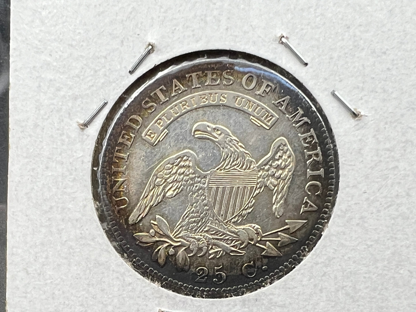 1825/4/2 25c Liberty Capped Bust Quarter coin UNC Details Cleaned