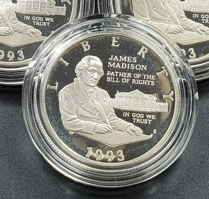 1993 S JAMES MADISON Commemorative Proof SILVER Half Dollar Coin