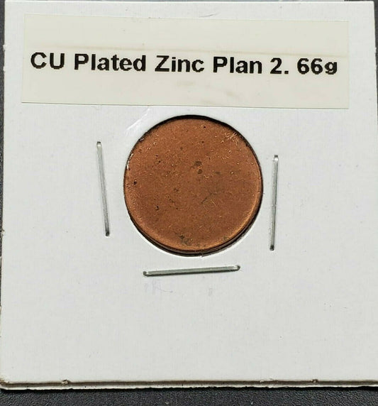 BLANK COPPER LINCOLN CENT PLANCHET ERROR VARIETY COIN ZINC COATED TYPE 3