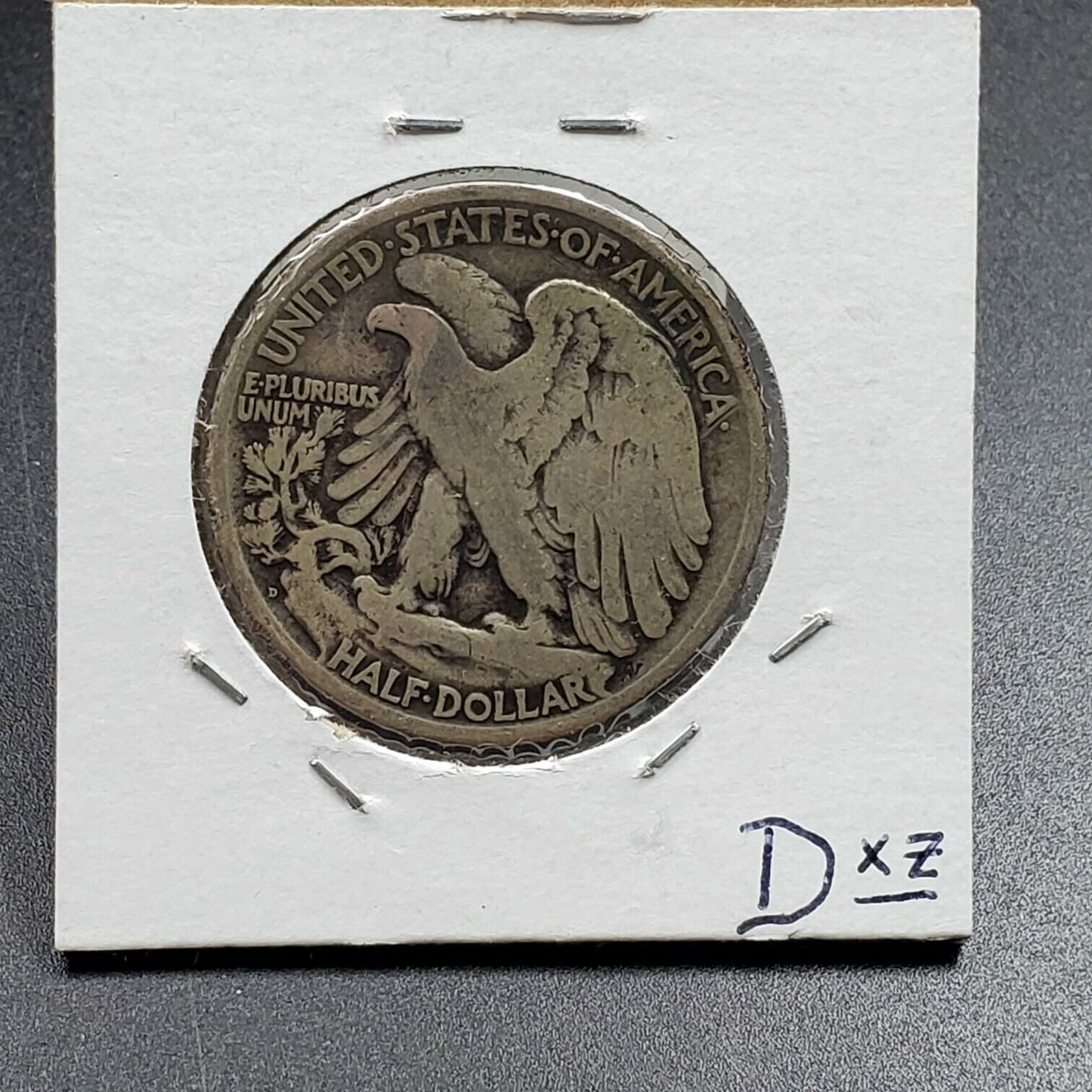 1918 D Walking Livery Silver Eagle Half Dollar Coin Choice VG / Fine Condition
