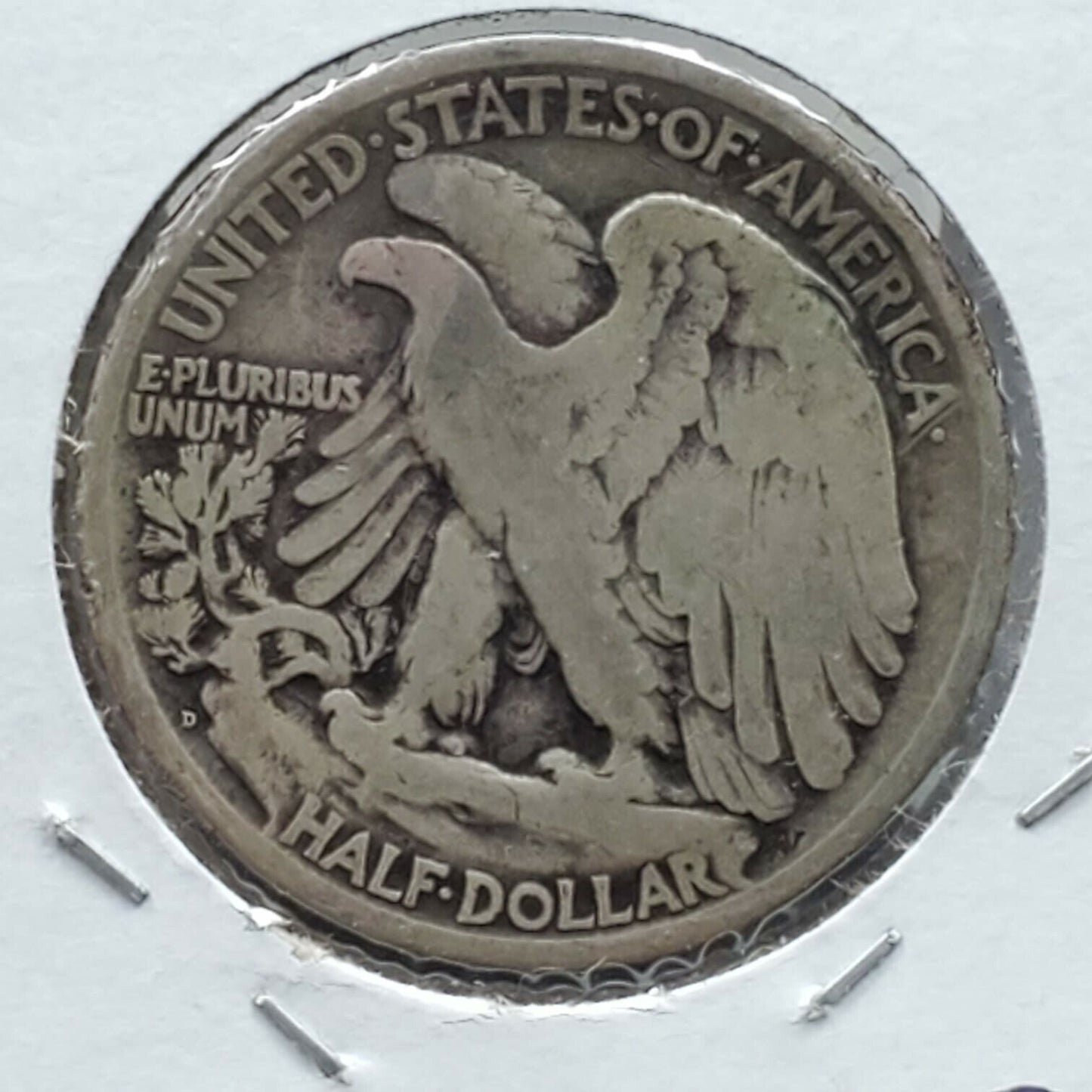 1918 D Walking Livery Silver Eagle Half Dollar Coin Choice VG / Fine Condition