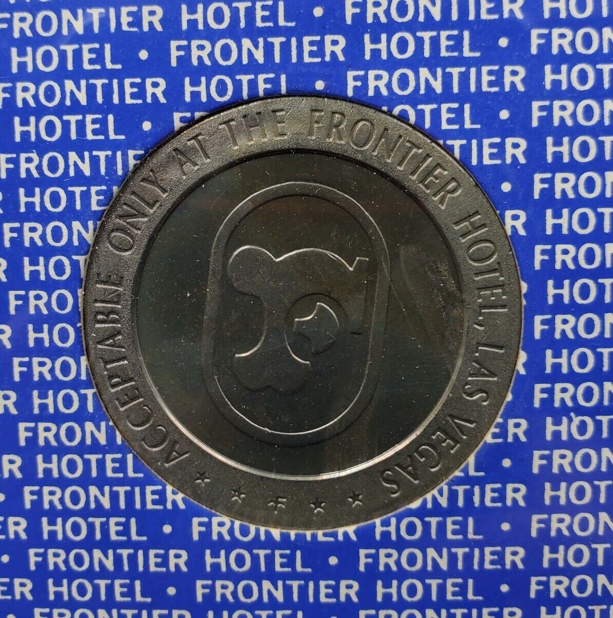 FRONTIER HOTEL SPECIAL COMMEMORATIVE 1ST DAY TOKEN COVER LAS VEGAS