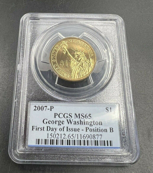 2007 Washington George W Presidential Dollar PCGS MS 65 FDOI Position B