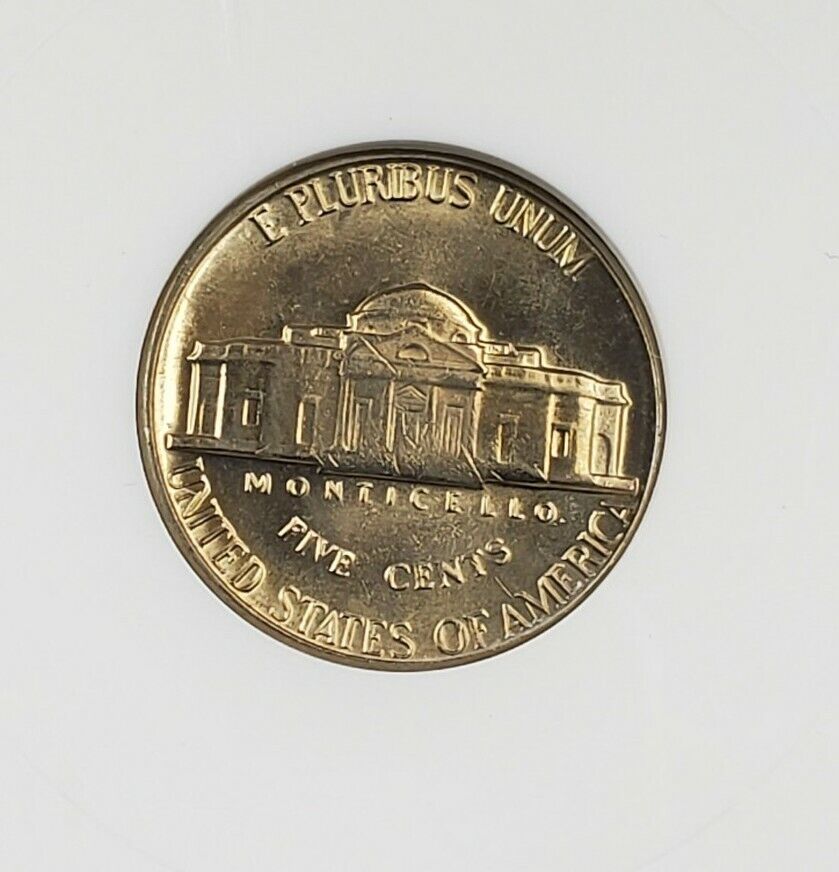 1968 D 5c Jefferson Nickel Variety ANACS MS64 DDR 001 Double Die Reverse DMR-008