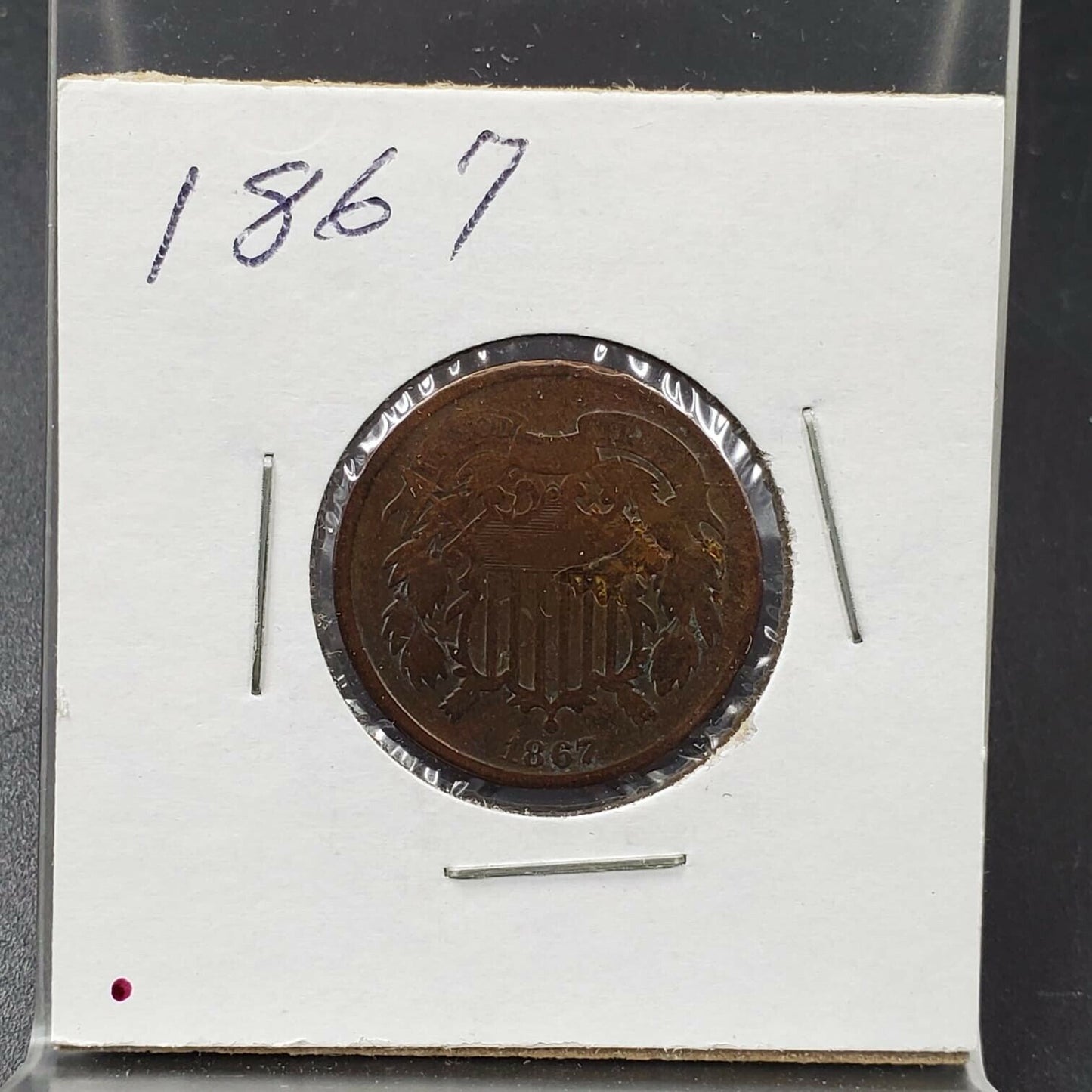 1867 LM 2C Two Cent Copper Coin Piece AG / G Details