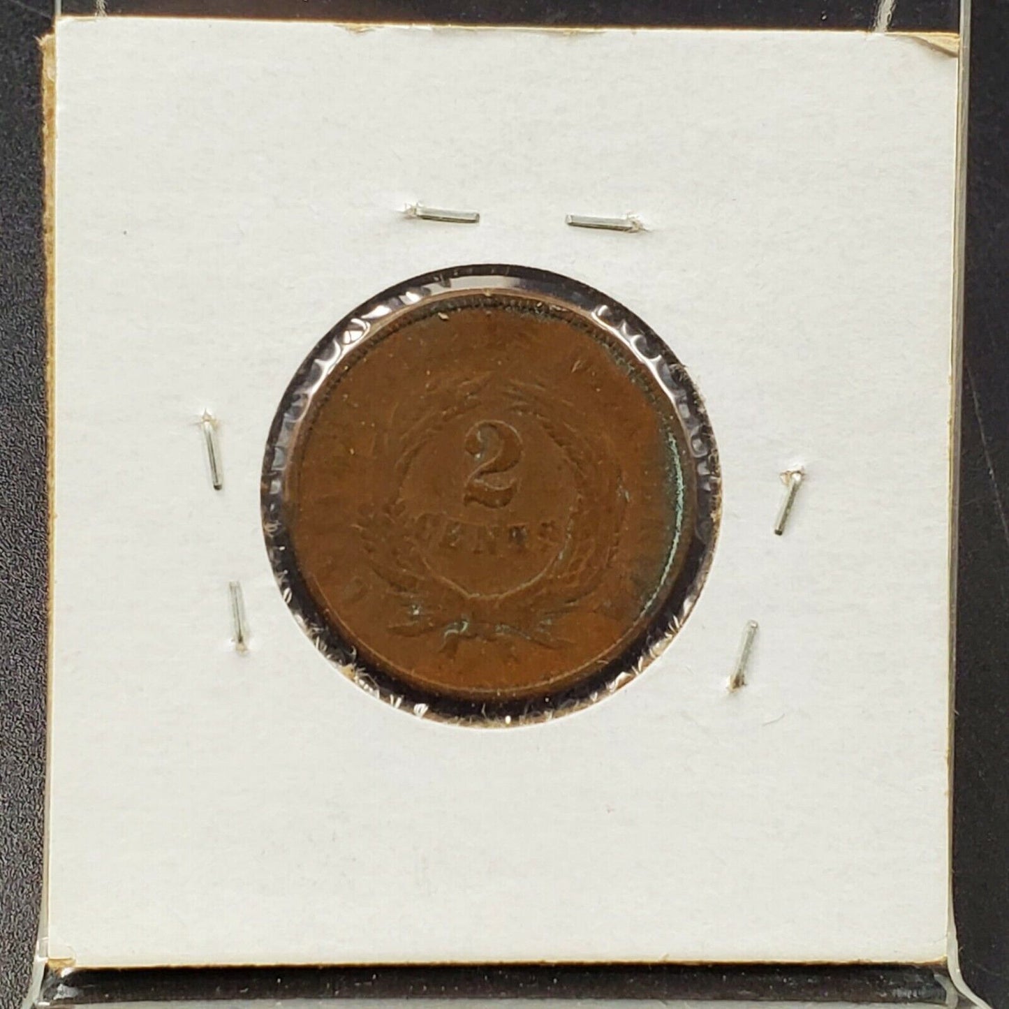 1865 2C Two Cent Copper Coin Piece Good / VG Details ED