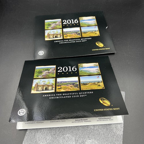 2016 America The Beautiful Uncirculated Quarter P & D Set - 10 Quarters Gem BU