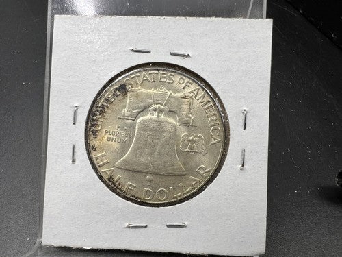 1949 D Franklin Silver Half Dollar Coin BU UNC FBL Full Bell Line Key Date