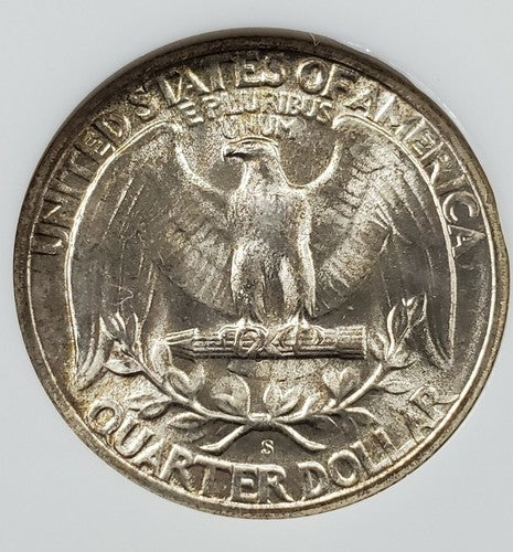 1946 S 25C Washington Quarter Silver Coin NGC MS66 Some Toning