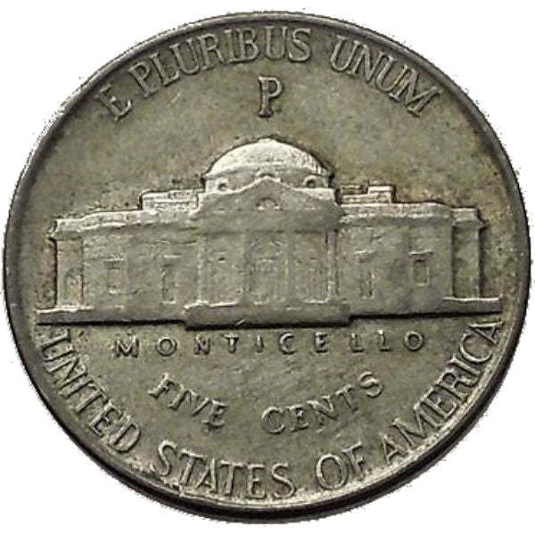 Jefferson Wartime Silver Alloy Nickel Roll (1942-1945)