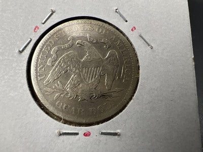 1878 25C Liberty Seated Quarter Coin F Fine Details Tooled Obverse
