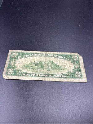1934 A $10 FRN Ten Dollar Federal Reserve Note New York District VG Circ #27