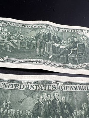 2 Same Block 1976 $2 Bicentennial FRN Canoga Park Canton Station LA VF/XF Circ