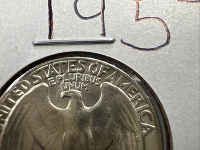 1959 P 25C Washington Quarter Silver Coin Gem BU Uncirculated Type B Rev Variety
