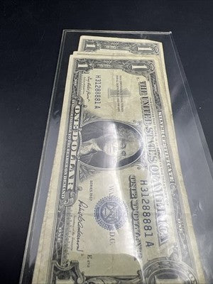 3 Note Lot 1935 $1 1957 * $1 & 1957 $1 Repeater Silver Certificates #88881