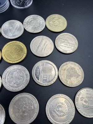 Lot of 20 $1 Casino Dollar Gaming Tokens Metal Circulated Conditions SKU#7526