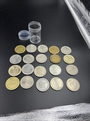 Lot of 20 $1 Casino Dollar Gaming Tokens Metal Circulated Conditions SKU#7530