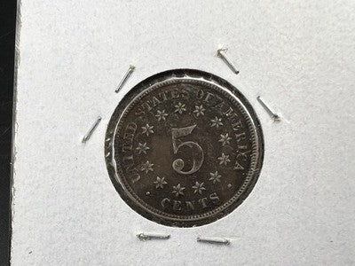1869 5c Shield Nickel Coin FS-1101 DDO Double Die Obverse & RPD VF Details