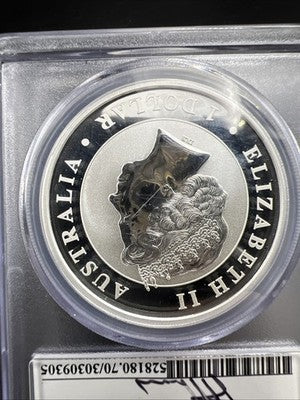 2014 P Wedge Tailed Eagle Australia 1 Oz Silver MS70 PCGS #305 Some Toning