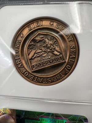 1963 Arizona Centennial Bronze Medal NGC MS66 RB