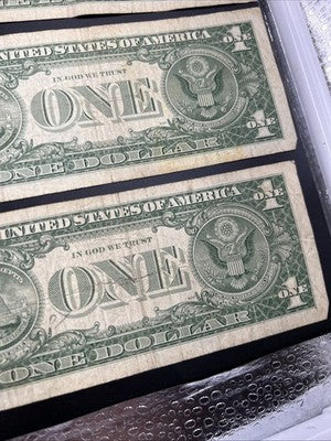 Lot of 10 VERY CIRC 1957 1935 $1 Dollar Silver Certificate Blue Seal Notes #87