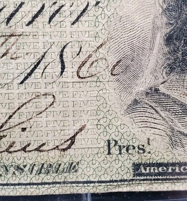 1860 The Bank Of Commerce Newbern NC $5 Dollar Obsolete Banknote