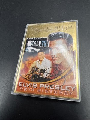 Elvis Presley 75th birthday Gold Plated Card
