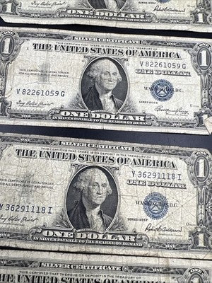 Lot of 10 1935 $1 One Dollar Blue Seal Silver Certificates Cull Very Circ #23