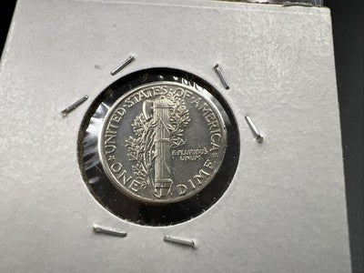 1927 P 10c Mercury Silver Dime Coin Clipped Planchet Error XF EF Extra Fine
