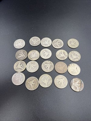 20 Coin Roll Barber 90% Silver Half Dollar Coins AG - G Very Circ Conditions S#b