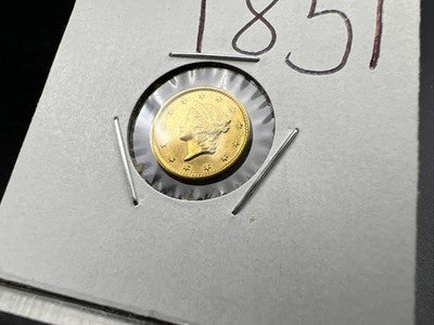 1851 Liberty Head Type I Gold Dollar $1 Choice AU About UNC