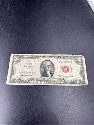 1953 * $2 Star USN United States Notes Fine Circ #984