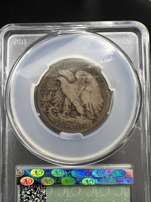 1917 S Obverse MM 50c Walking Liberty Silver Half Dollar Coin CAC AG Details