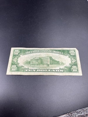 1934 A $10 FRN Ten Dollar Federal Reserve Note New York District VG Circ #72