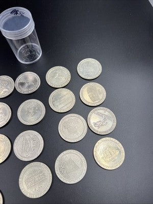 Lot of 20 $1 Casino Dollar Gaming Tokens Metal Circulated Conditions SKU#7540