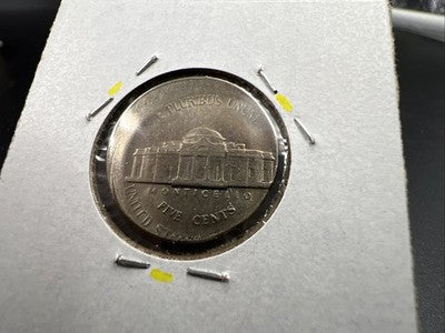Off Center Broadstrike 1991 P 5c Jefferson Error Nickel XF EF Extra Fine Circ