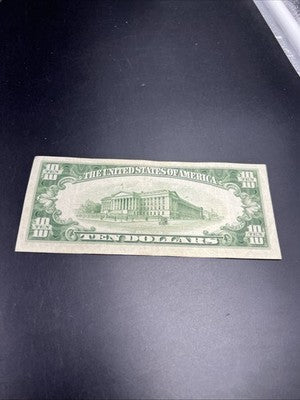 1934 A $10 FRN Ten Dollars Federal Reserve Note Fine Circ #61