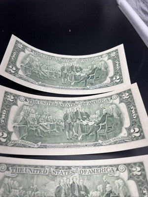 Lot of 4 2003 A $2 FRN US State Colorized Bills Michigan Illinois North Dakota +