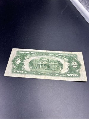 1928 G $2 Two Dollar Legal Tender United States Red Seal Note Fine Circ #417