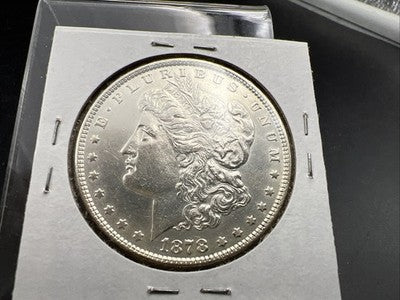 1878 $1 Morgan Silver Dollar Coin Reverse 78' 7 TF Choice AU About UNC