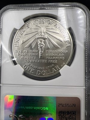 1986 P Statue of Liberty Commemorative Silver Dollar Coin NGC MS70 Gem BU #026