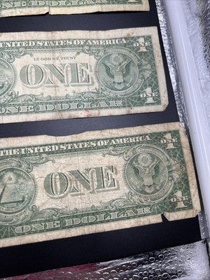 Lot of 8 VERY CIRC 1957 1935 $1 Dollar Silver Certificate Blue Seal Notes #42