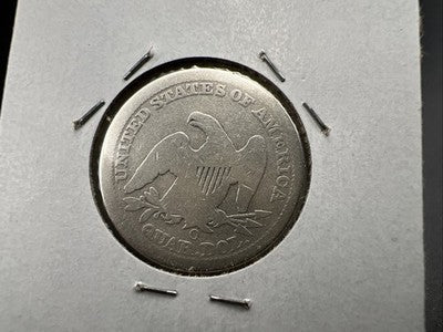 1854 O 25c Liberty Seated Quarter Coin AG / G Details Cleaned