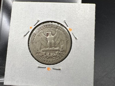 1956 P 25c Washington Silver Quarter Coin Die Chip In Date Variety Circulated #A