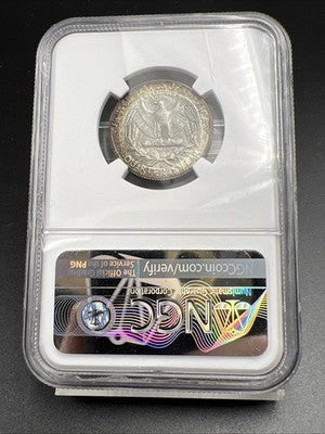 1958 D 25c Washington Silver Quarter Coin MS66 Toned Toner #006 NGC