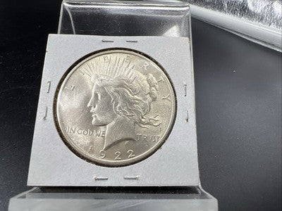1922 P $1 Peace Silver Dollar Coin Laminated Planchet Error CH AU About UNC