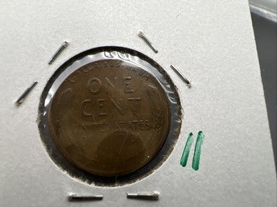 1952 P 1c Lincoln Wheat Cent Coin Tapered PLANCHET Error Fine Circ