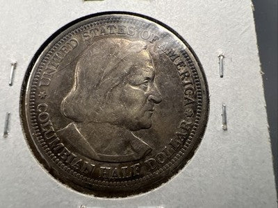 1893 50c Columbian Exposition Chicago World's Fair Silver Half Dollar Coin XF EF