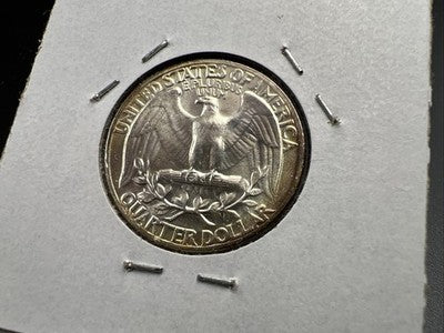1964 P 25c Washington Silver Quarter Coin CH BU Nice Toning SK#1a