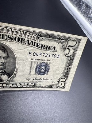 1953 A $5 Five Dollar US Silver Certificate XF EF Extra Fine Circ #170